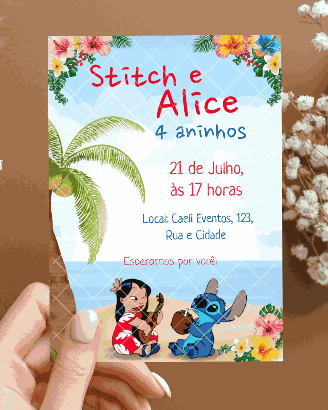 Convite Lilo e Stitch