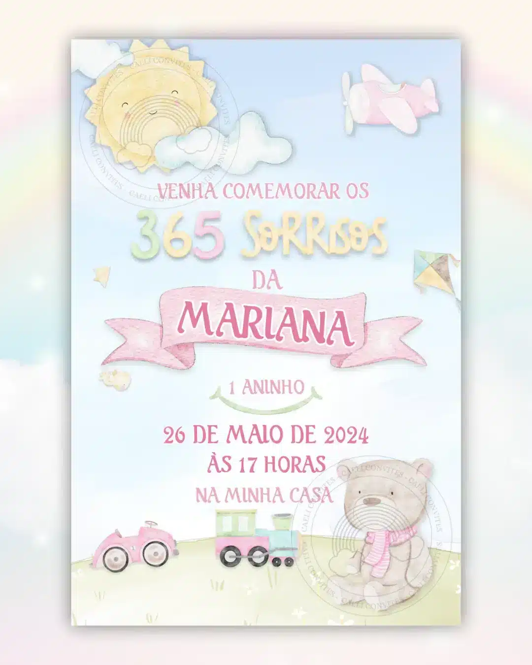 Convite 365 sorrisos Menina 1