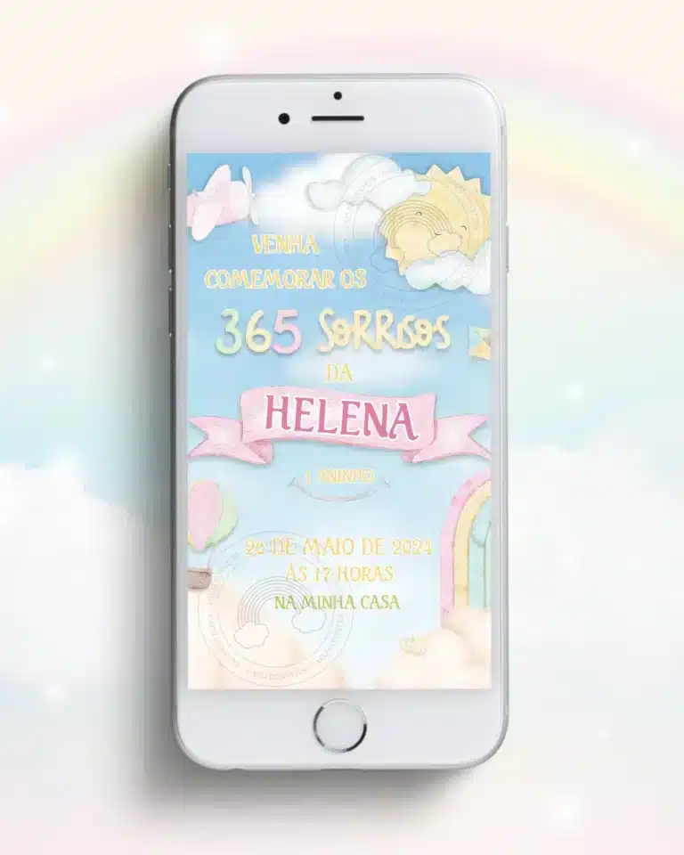 Convite 365 sorrisos Menina 2