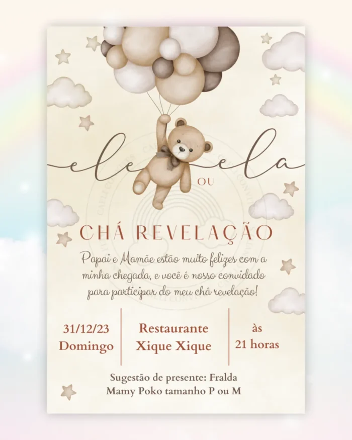 Convite Chá Revelação Neutro 1