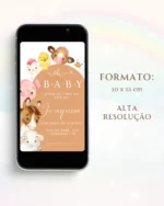 Convite Chá de Bebê Fazendinha Boho