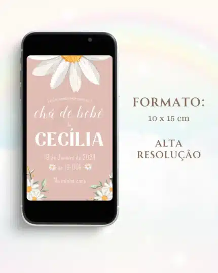 Convite Chá de Bebê Margaridas 1