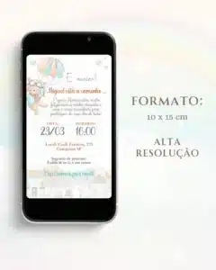 Convite Chá de Bebê O tempo voa 1