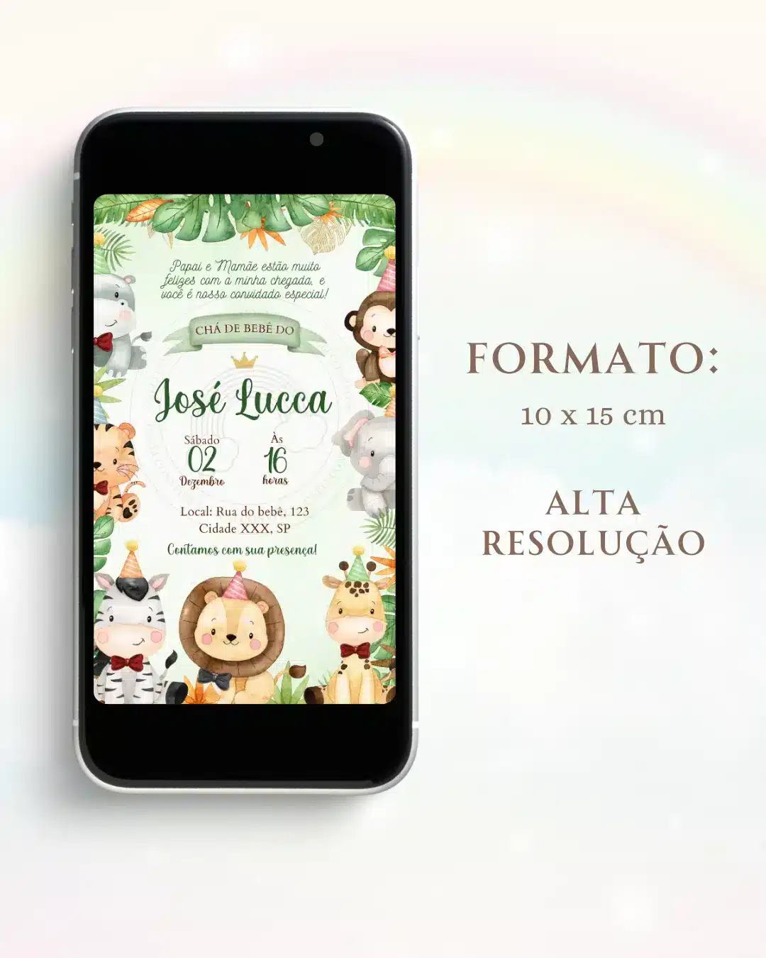 Convite Chá de Bebê Safari