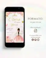 Convite Digital 15 anos Rosa