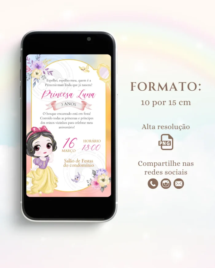 Convite Digital Branca de Neve 1