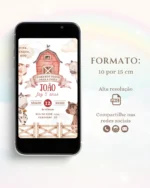 Convite Digital Fazendinha Menino 3