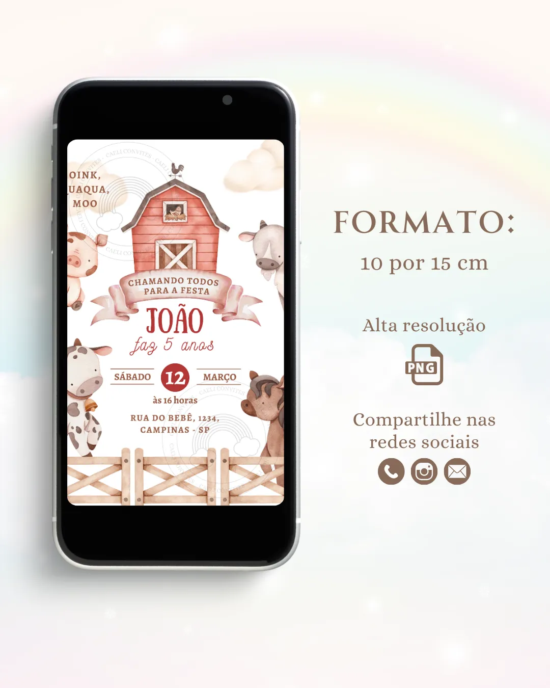 Convite Digital Fazendinha Menino 3 3 Convite Digital Fazendinha Menino 3