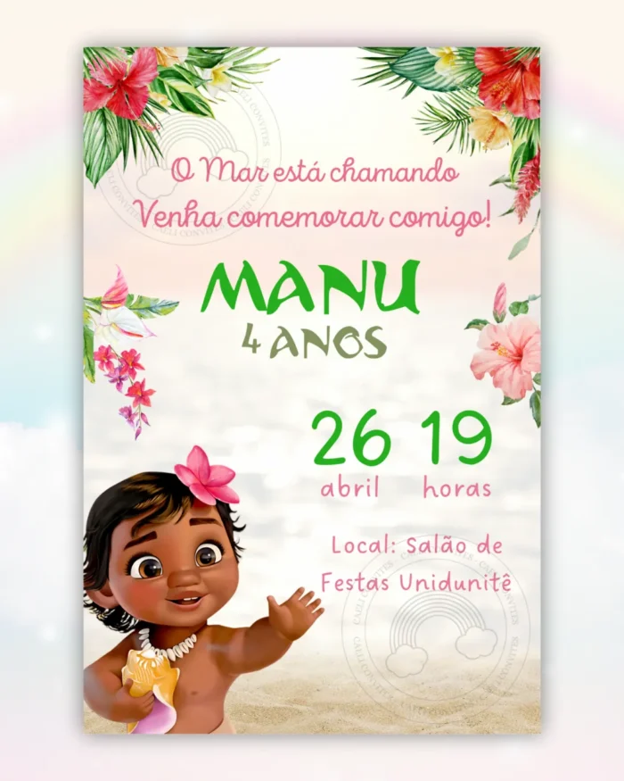 Convite Digital Moana 2