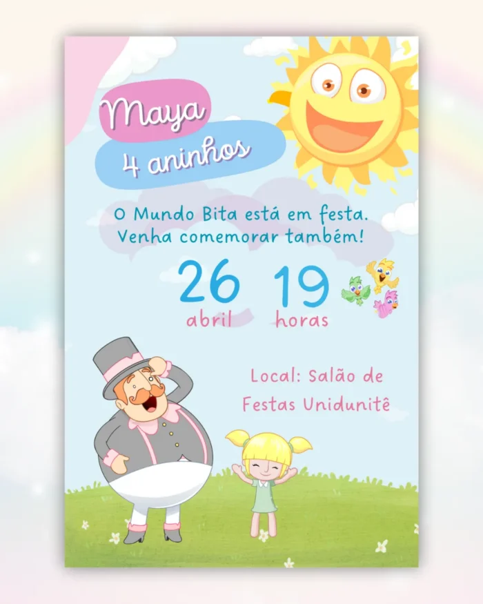 Convite Digital Mundo Bita Candy