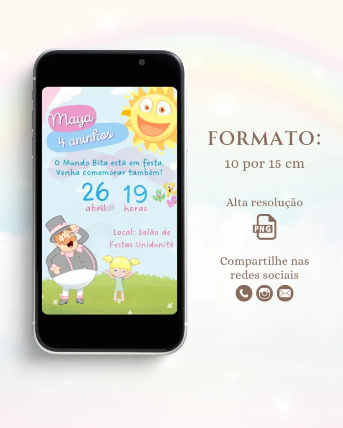 Convite Digital Mundo Bita Candy