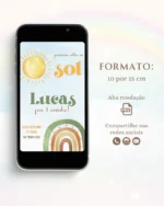 Convite Digital Primeira Volta ao Sol Menino 1