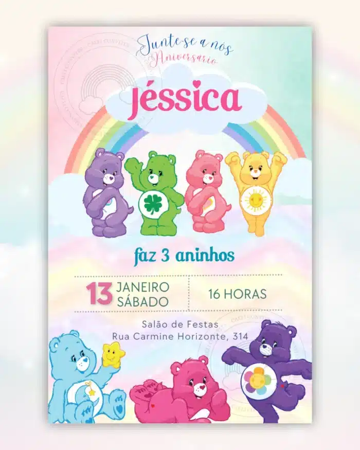 Convite Digital Ursinhos Carinhosos 3