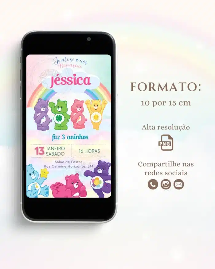 Convite Digital Ursinhos Carinhosos 3