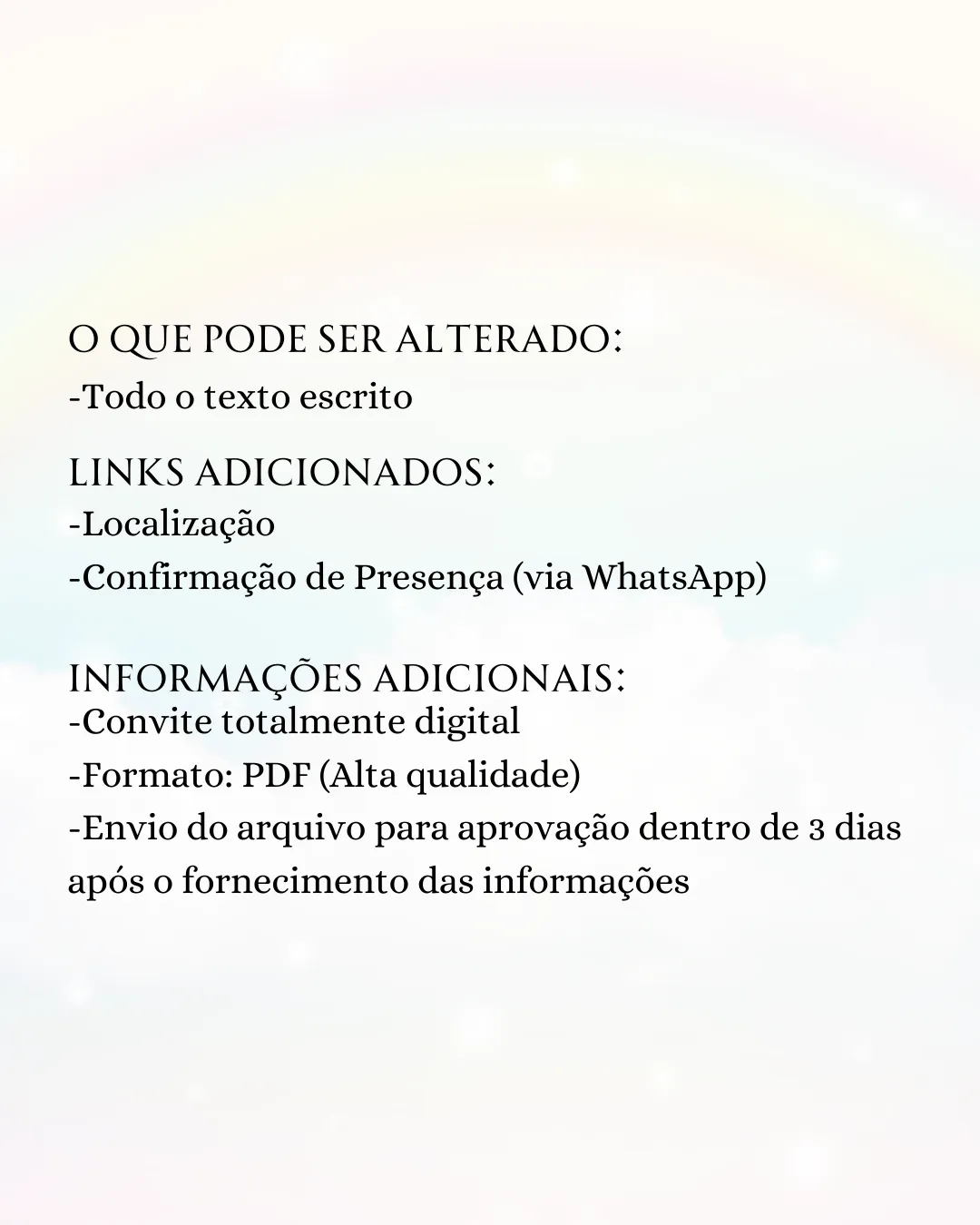 Convite Digital informações extras