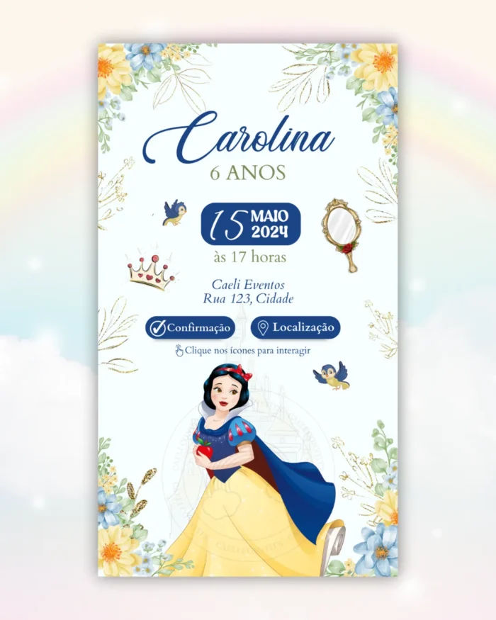 Convite Interativo Branca de Neve 1