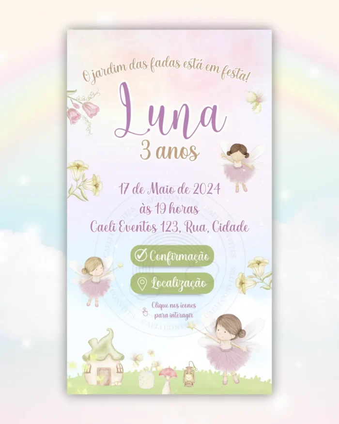 Convite Interativo Jardim das Fadas