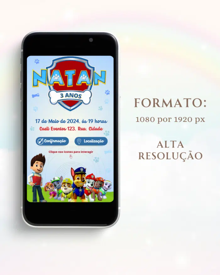 Convite Interativo Patrulha Canina Menino