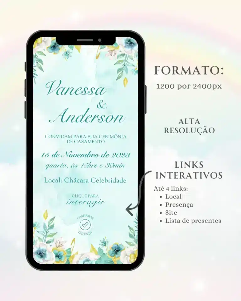 Convite Interativo de Casamento Verde 1