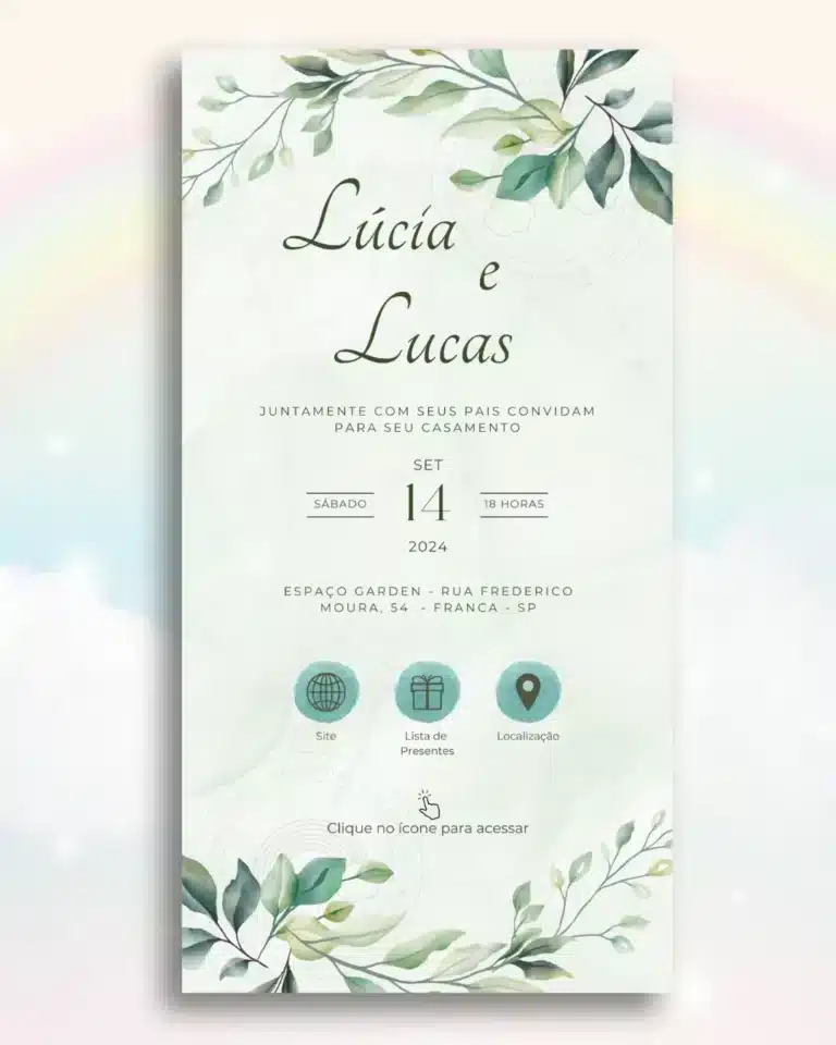 Convite Interativo de Casamento Verde 2