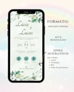 Convite Interativo de Casamento Verde 2