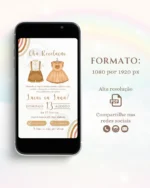 Convite Chá Revelação Interativo Neutro Boho