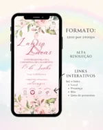 Convite de Casamento Clássico Rosa