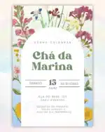 Convite Chá de Bebê Flores Minimalista 2