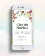 Convite Chá de Bebê Flores Minimalista 2
