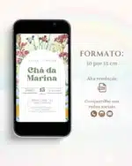 Convite Chá de Bebê Flores Minimalista 2