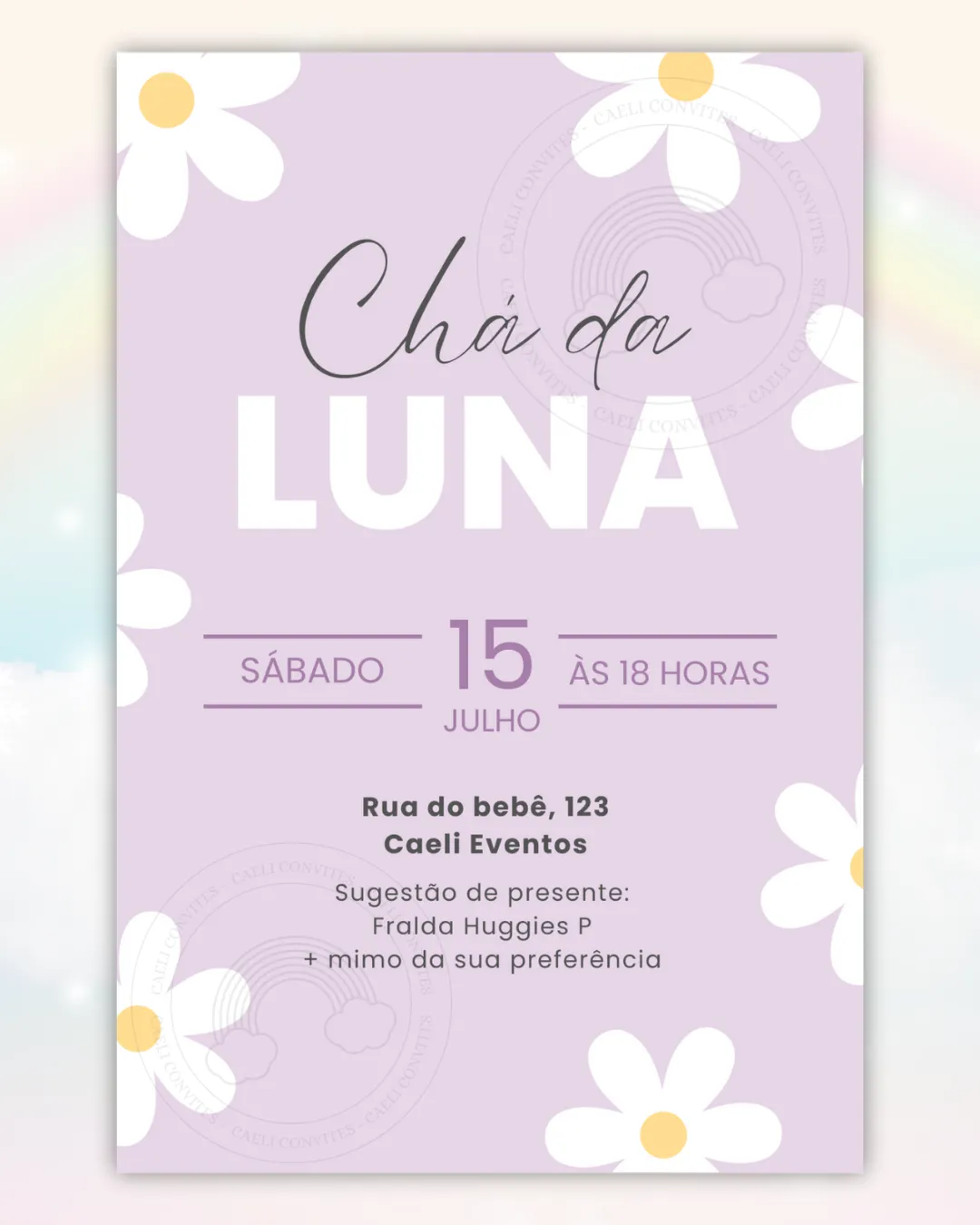 Convite Chá de Bebê Margaridas