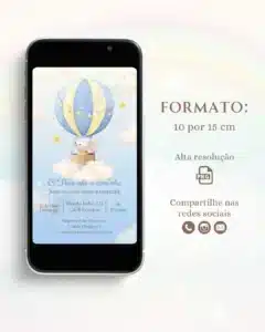 Convite Digital Chá de Bebê Azul 2