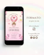 Convite Digital Chá de Bebê Rosa 4