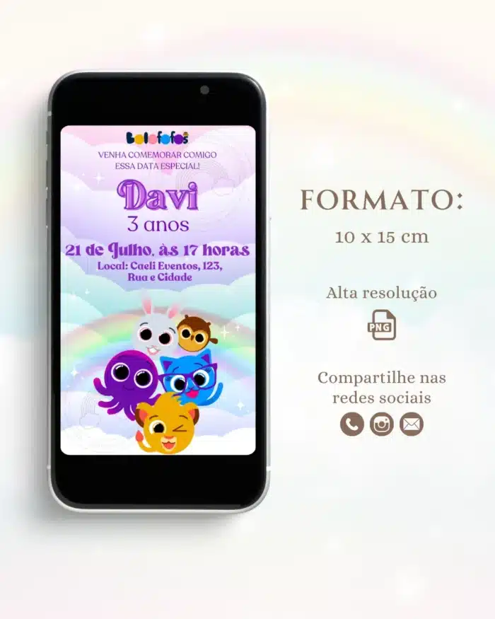 Convite Bolofofos menino