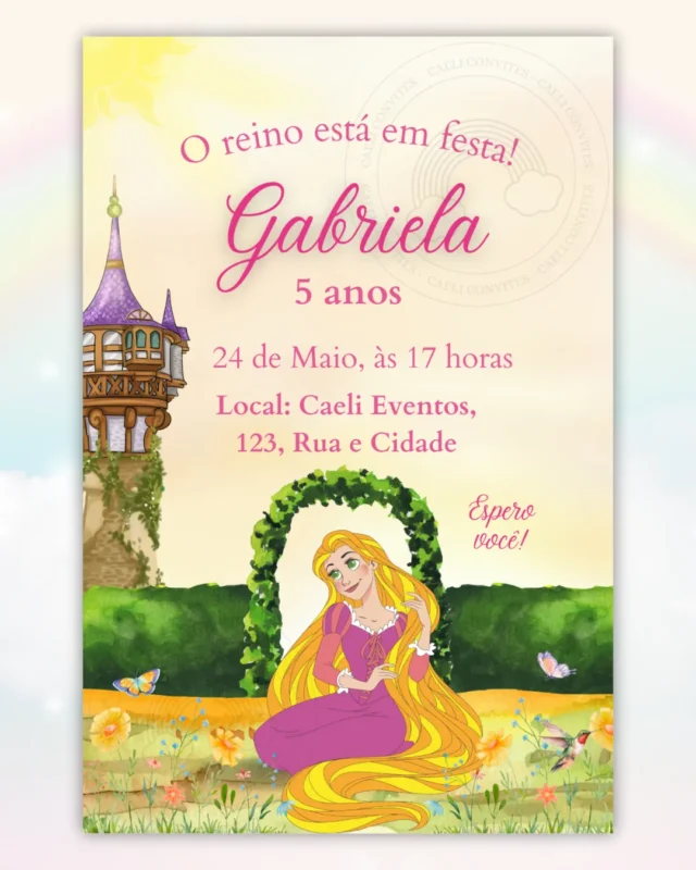 Convite Digital Rapunzel 2