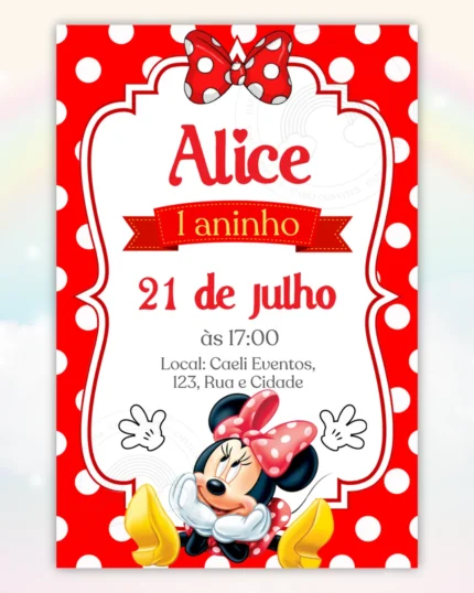 Convite Minnie Vermelha