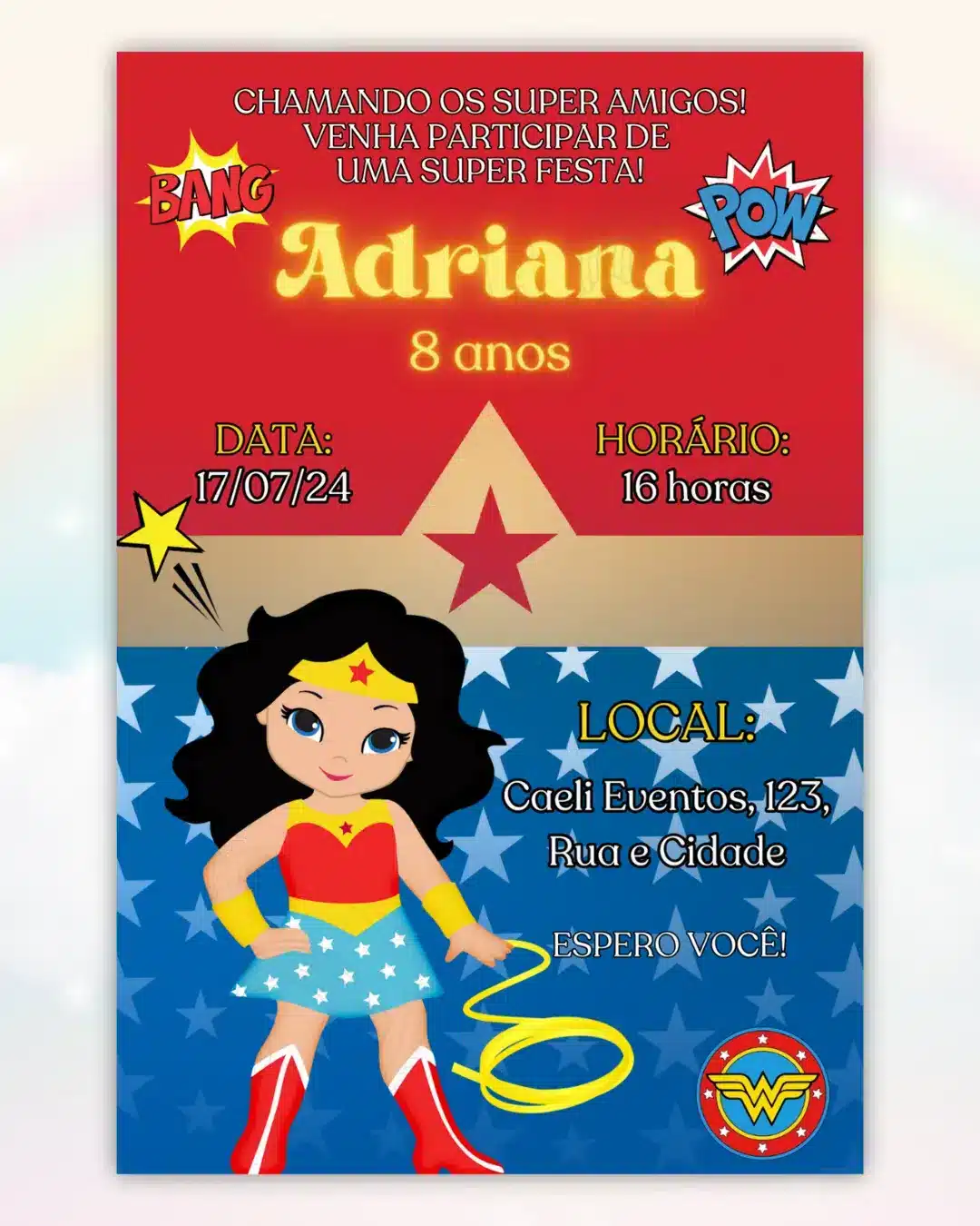 Convite Mulher Maravilha