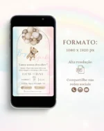 Convite Chá Revelação Interativo Bege Neutro 3
