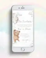 Convite Chá Revelação Neutro Cinza 1