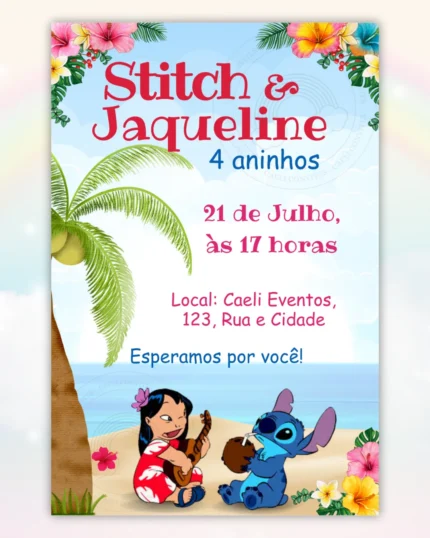 Convite Digital Lilo e Stitch 1