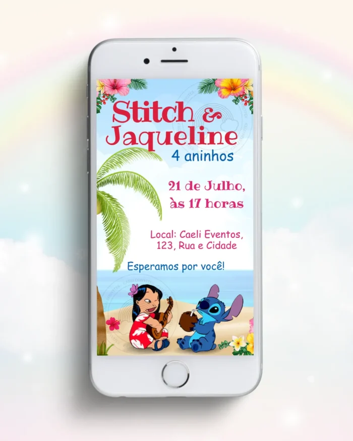 Convite Digital Lilo e Stitch 1