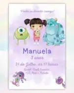 Convite Digital Monstros S.A Aquarela