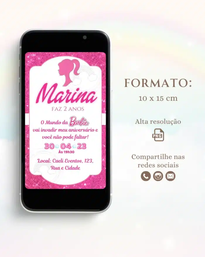 Convite Barbie 1