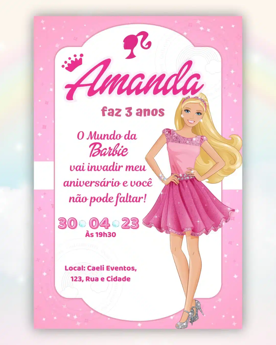 Convite Barbie 4
