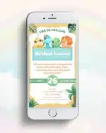 Convite Chá de Bebê Dino