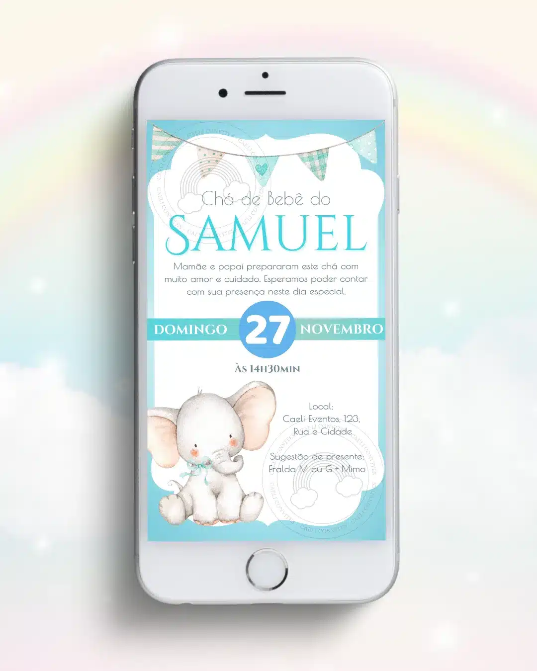 Convite Digital Chá de Bebê Azul 9
