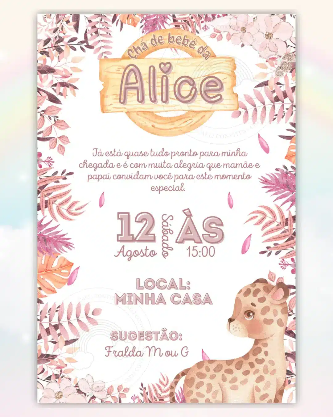 Convite Digital Chá de Bebê Boho 2