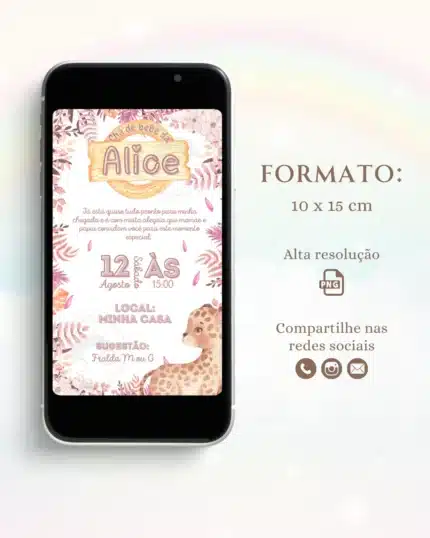 Convite Digital Chá de Bebê Boho 2