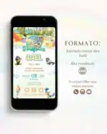 Convite Baby Looney Tunes Animado Interativo Menino 1