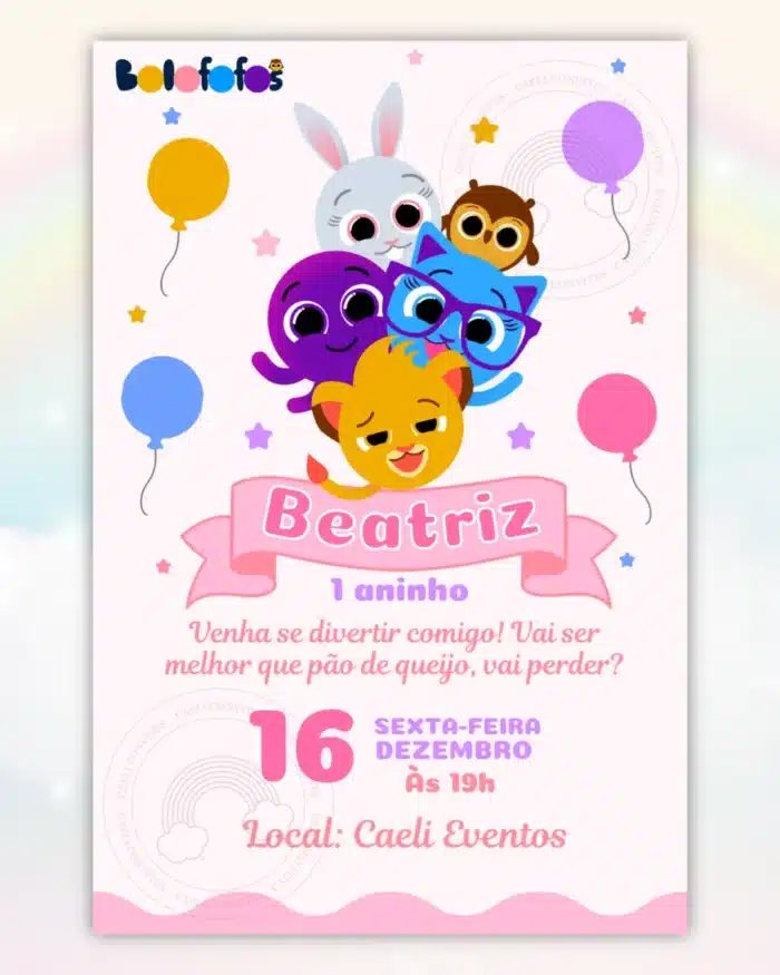 Convite Bolofofos Menina 2